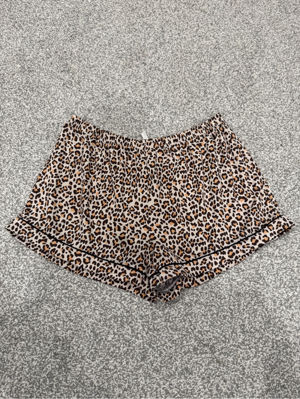 Leopard Print Women’s Lounge Shorts - Taupe/Black